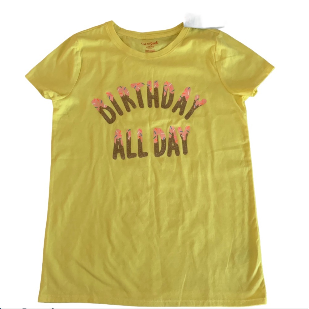NEW Cat & Jack Birthday All Day T-Shirt Girls L